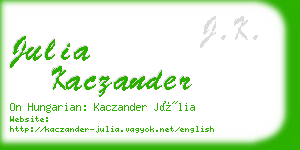 julia kaczander business card